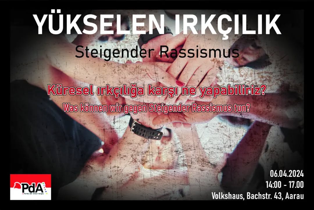 Samstag Nachmittag im Volkshaus Aarau, eine  Veranstaltung unserer türkischsprachigen Bildungsgruppe zum Thema Rassismus.