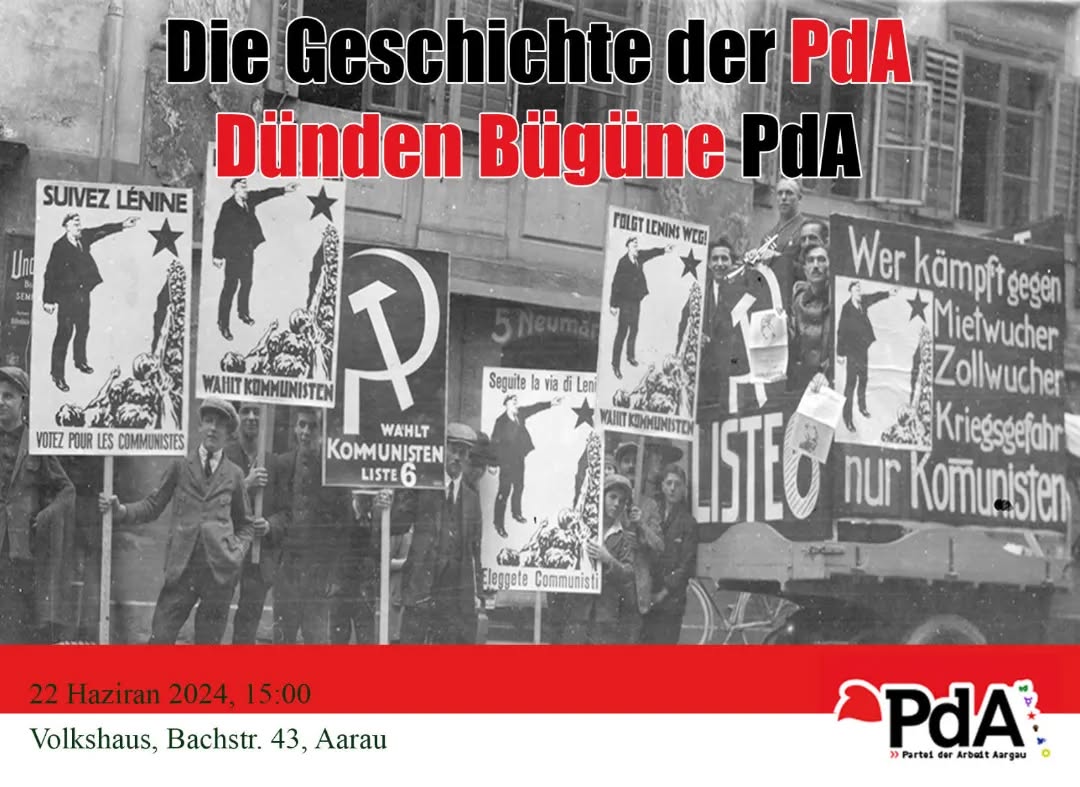 Veranstaltung unserer türkischsprachigen Bildungsgruppe. Samstag, 22. Juni, 15:00 Uhr im Volkshaus Aarau. Alle Interessenten sind willkommen.